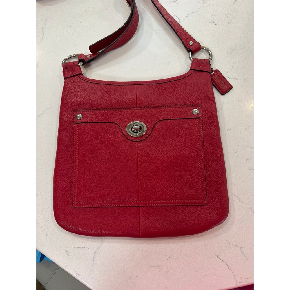 Coach Penelope Crossbody Red Pebbled Leather F16533